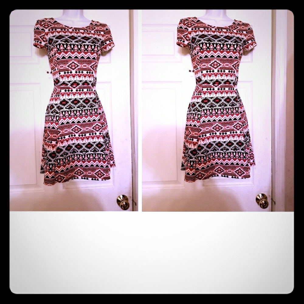 cure little multi co boho print knit skater dress